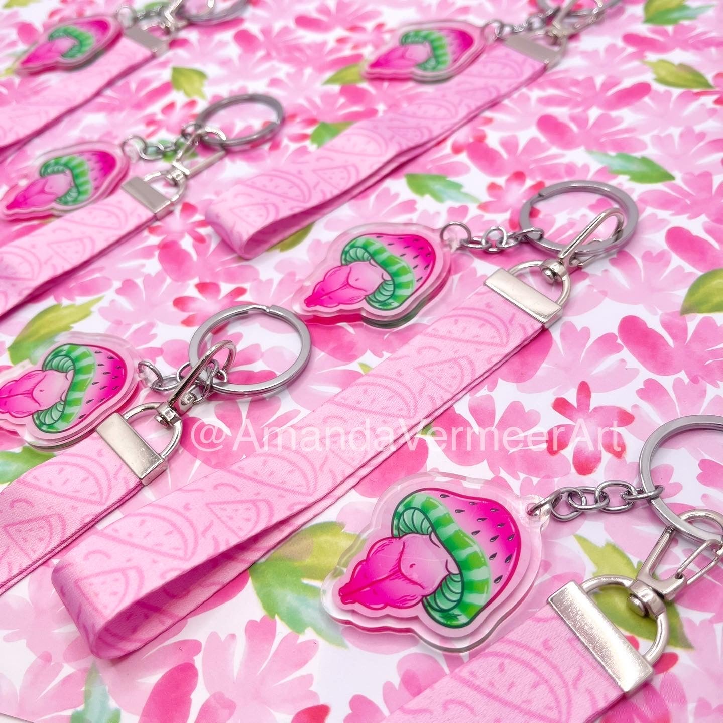 Curvy Watermelon Mushie Lanyard Keychain