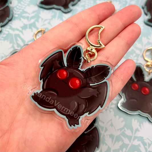 Mothman Butt Keychain, 2.5”x2.5”