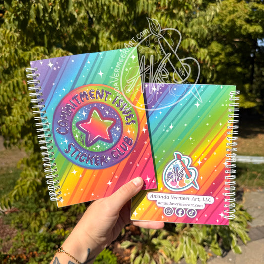 “Rainbow Commitment Issues Sticker Club” Reusable Sticker Book