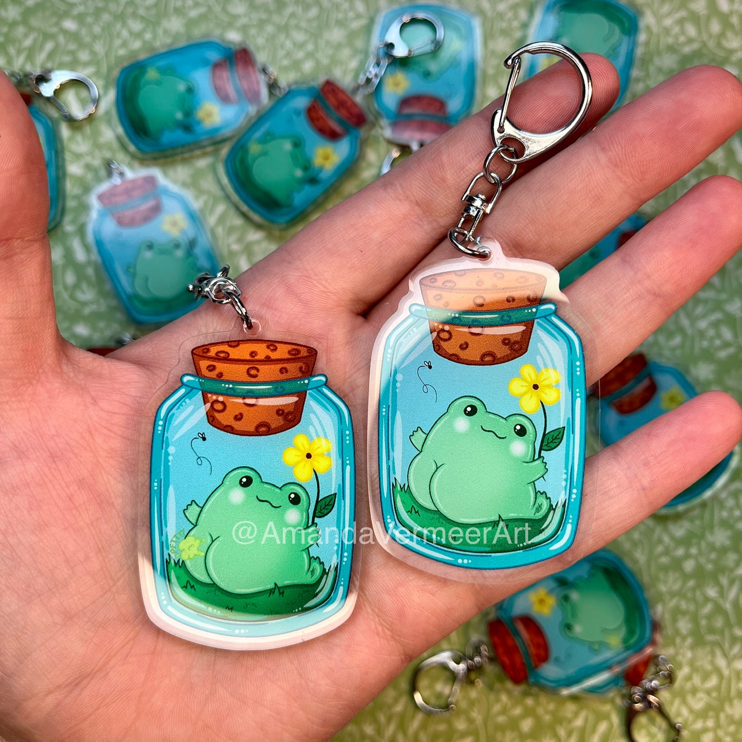 Bubbles the Frog Butt in a Jar Keychain, 2.5”x1.5”