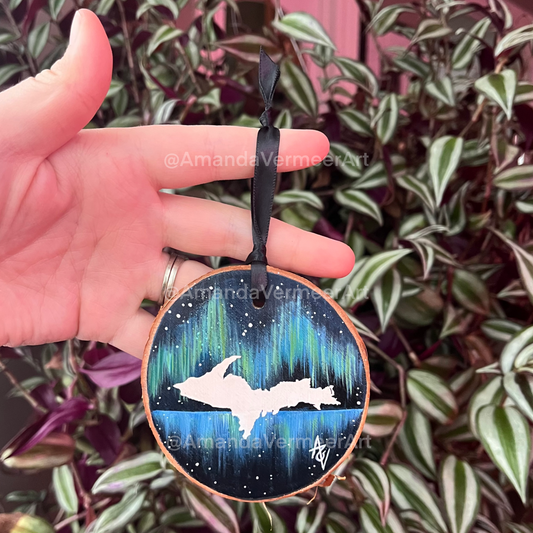 Upper Peninsula Northern Lights Ornament