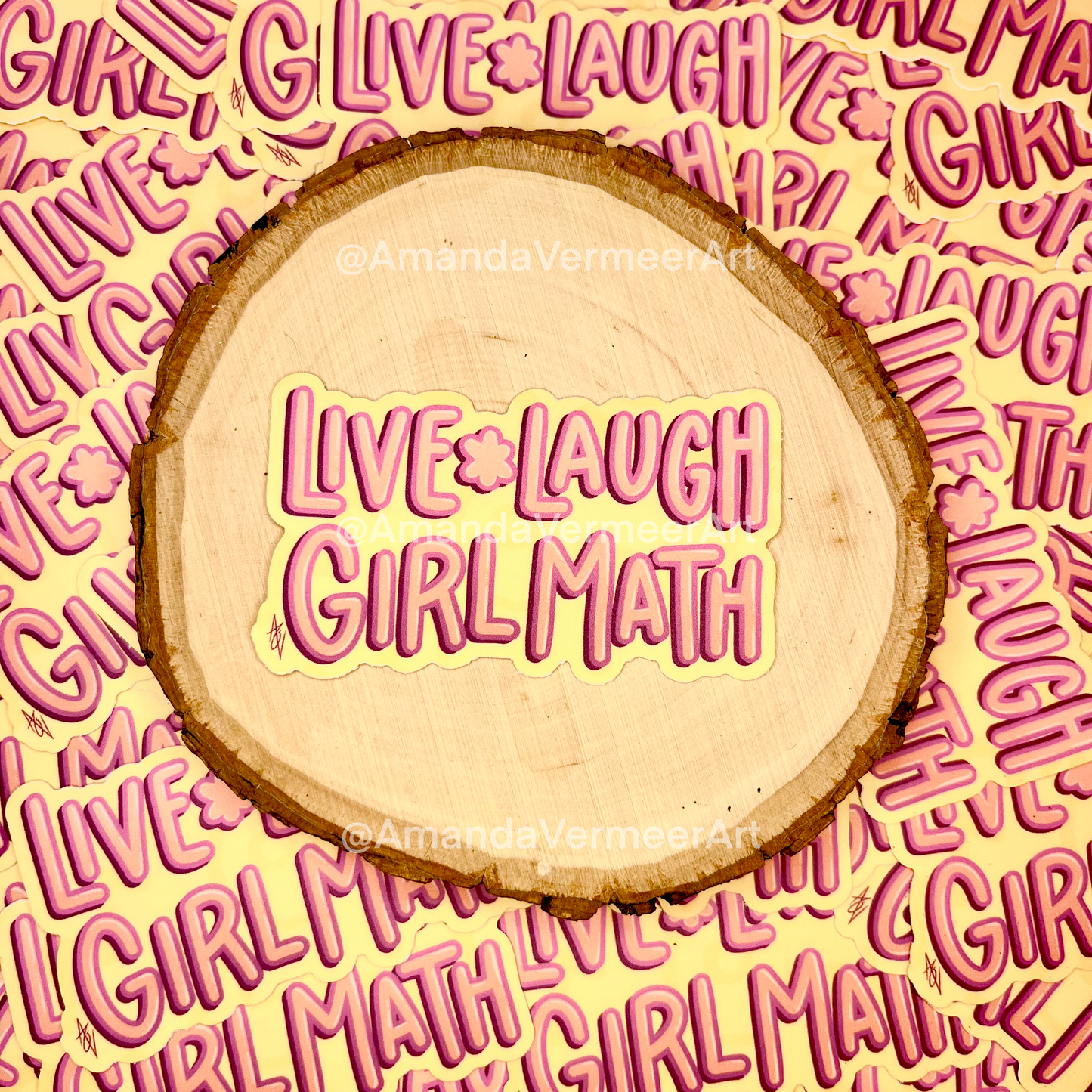 Live Laugh Girl Math Sticker, 3” x 2”