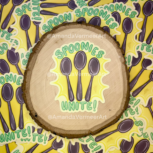 Spoonies Unite Sticker, 3” x 3”