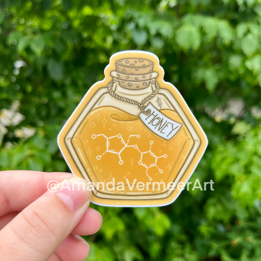 Honey Potion Bottle Sticker, 3”x3"