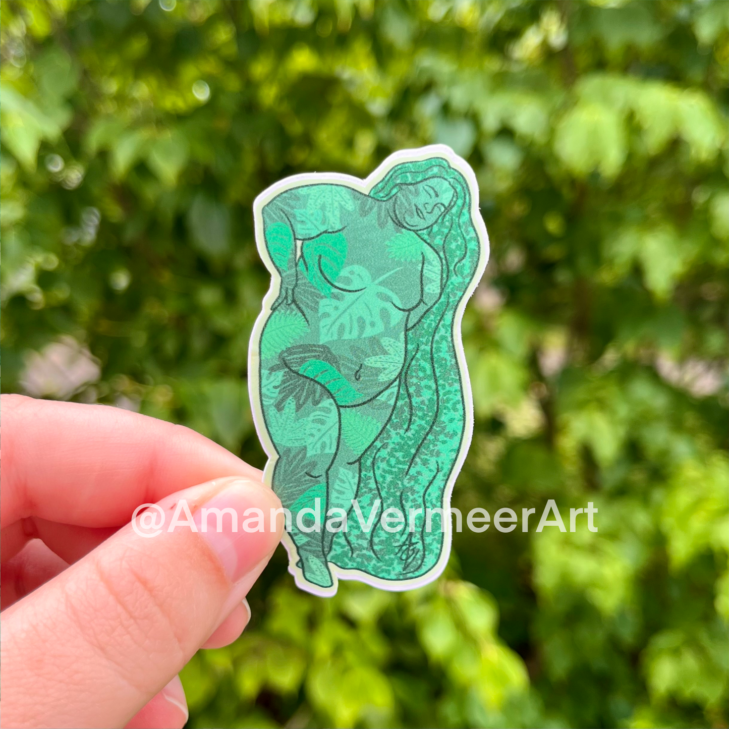 Plant Goddess Sticker, 3”x1.5"