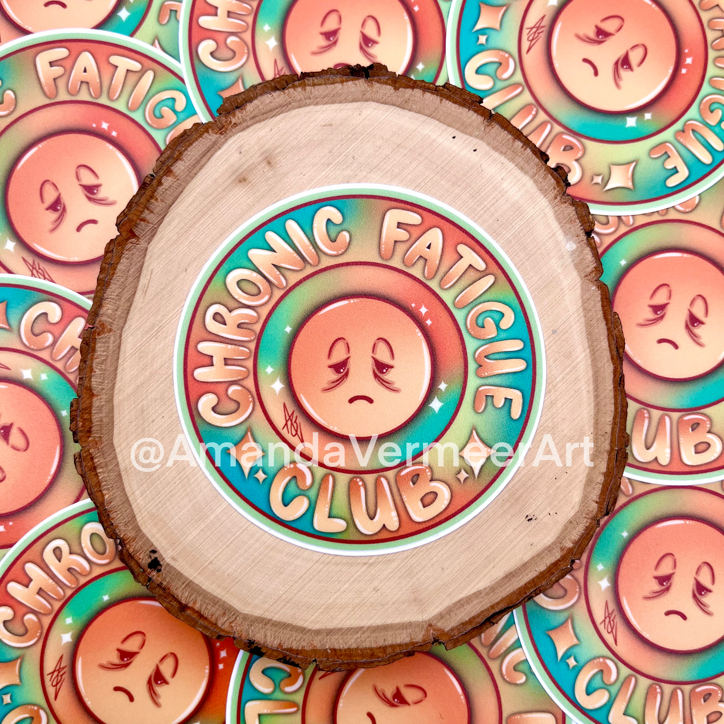 Chronic Fatigue Club Sticker, 3”x3”