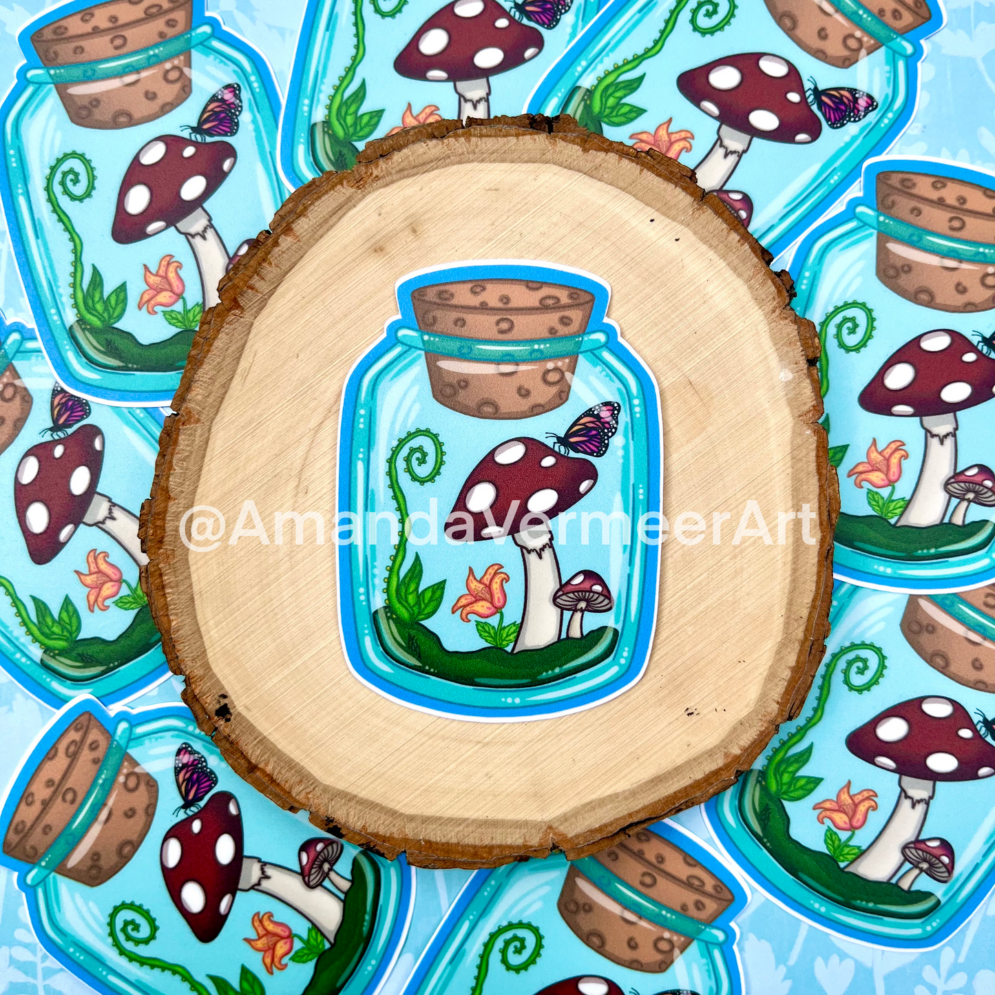 Mushies in a Jar Sticker, 3”x2”