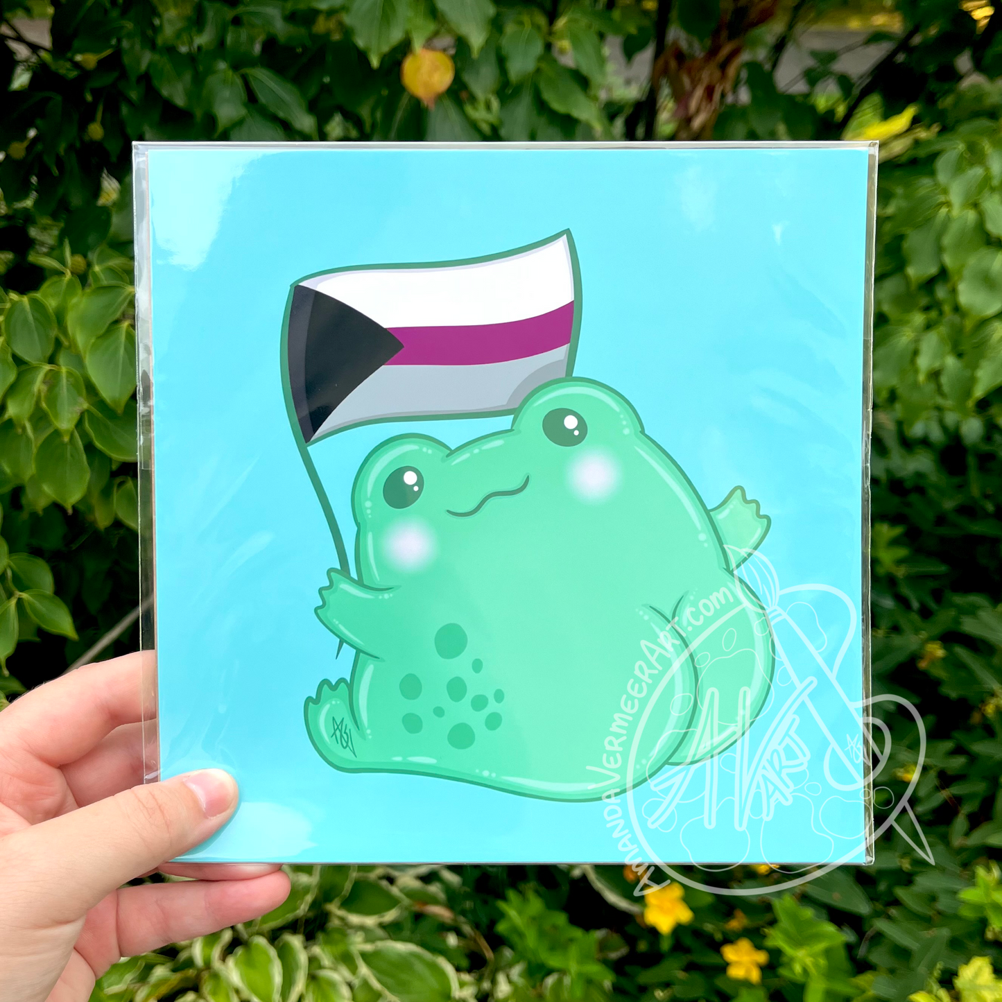 Demisexual Pride Frog Butt Art Print, 8”x8”