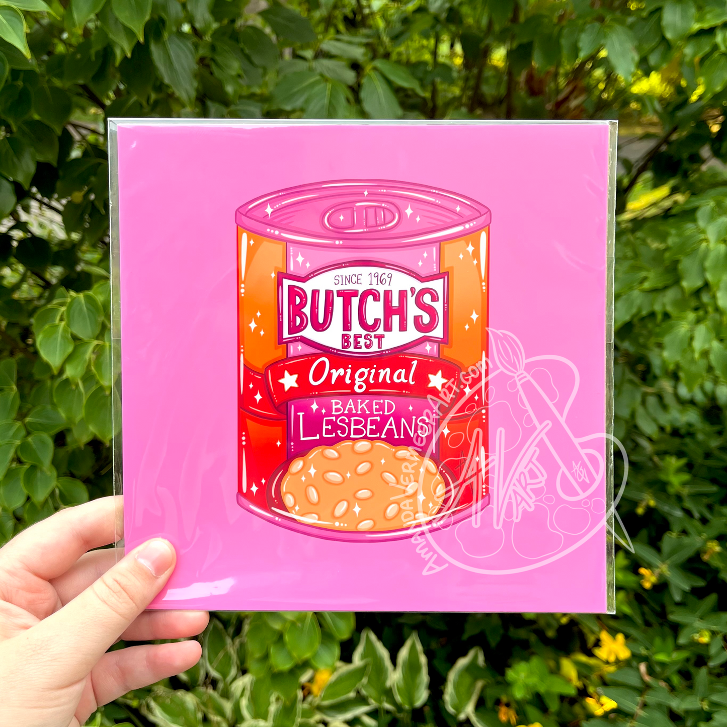 Butch’s Best Baked Lesbeans Art Print, 8”x8”