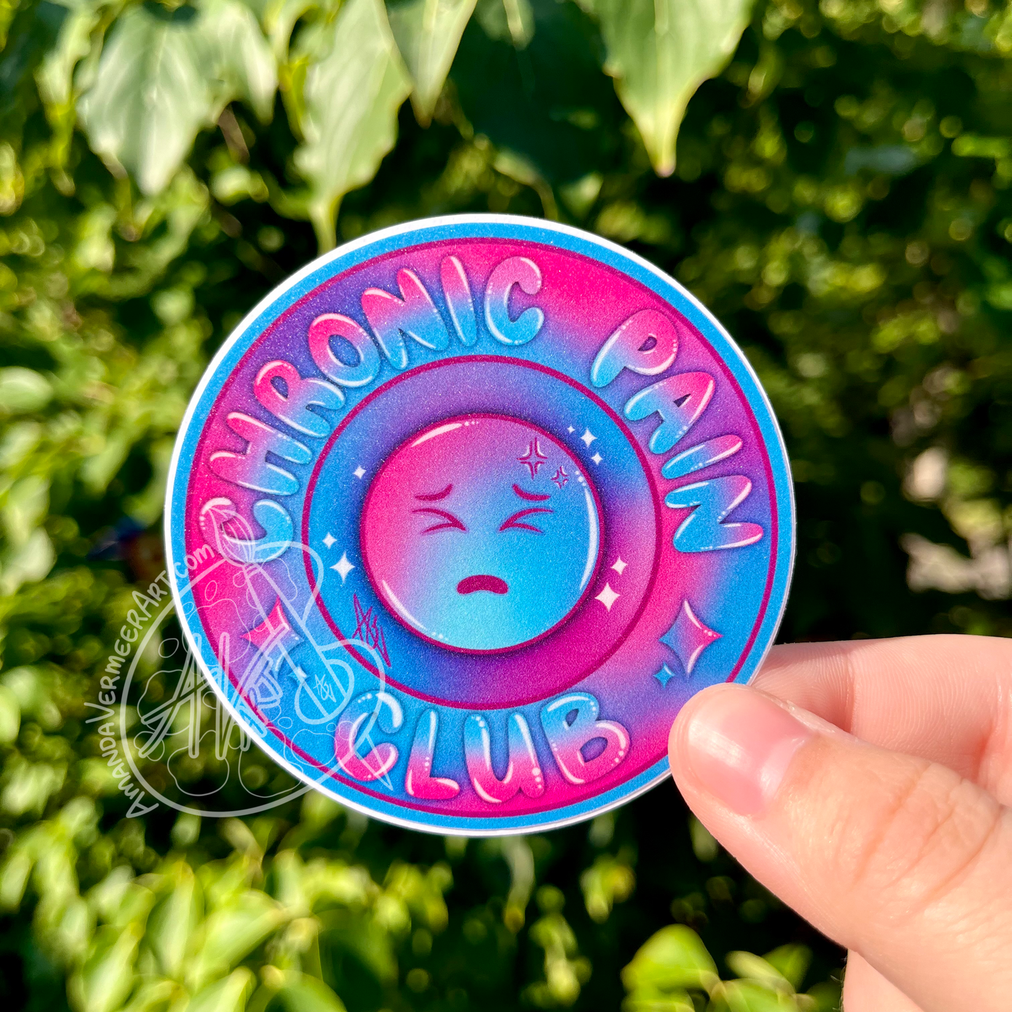 Chronic Pain Club Sticker, 3”x 3”