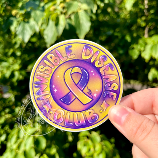 Invisible Disease Club Sticker, 3”x3”