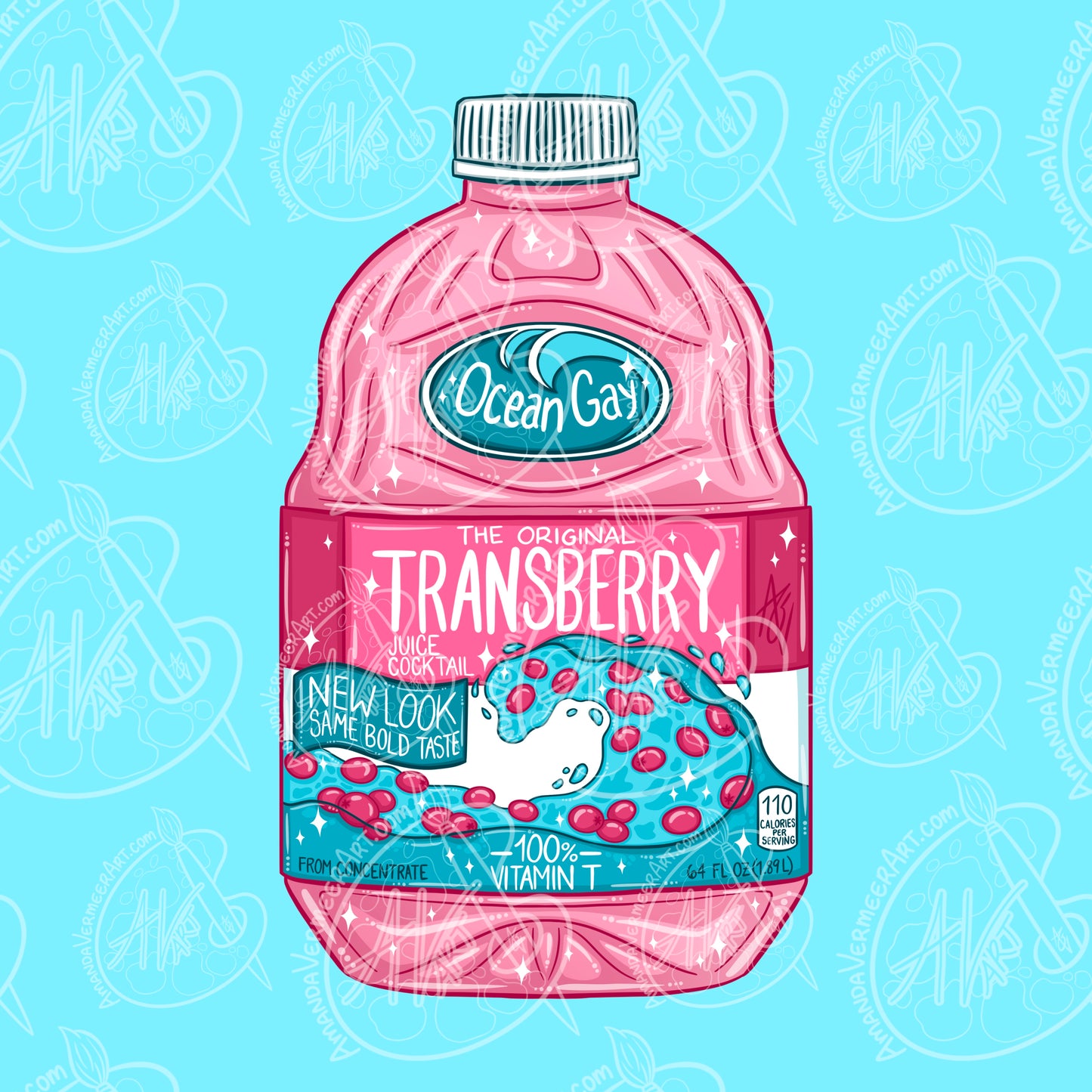 OceanGay Transberry Juice Art Print, 8”x8”