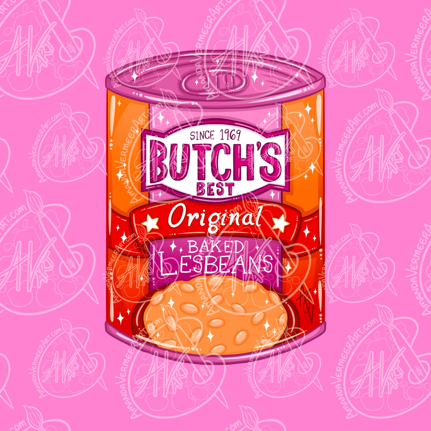 Butch’s Best Baked Lesbeans Art Print, 8”x8”