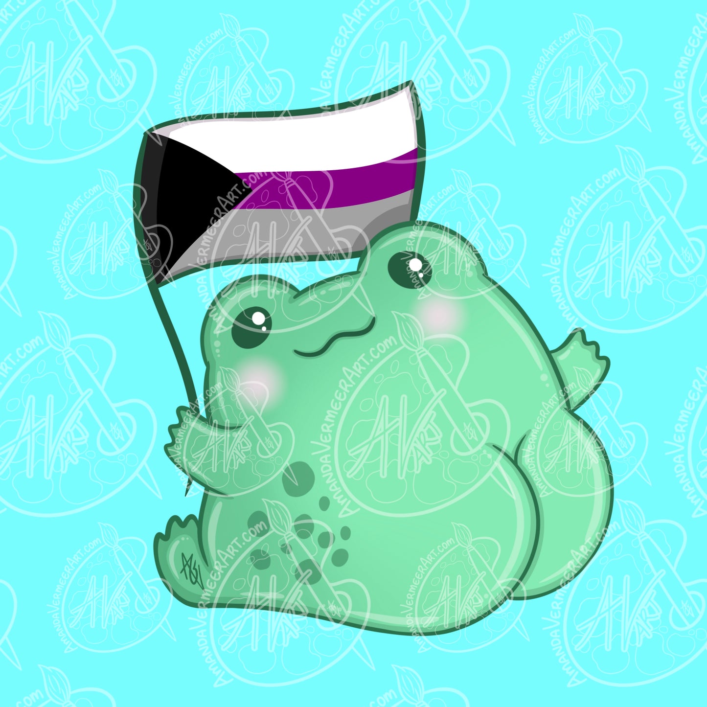 Demisexual Pride Frog Butt Art Print, 8”x8”