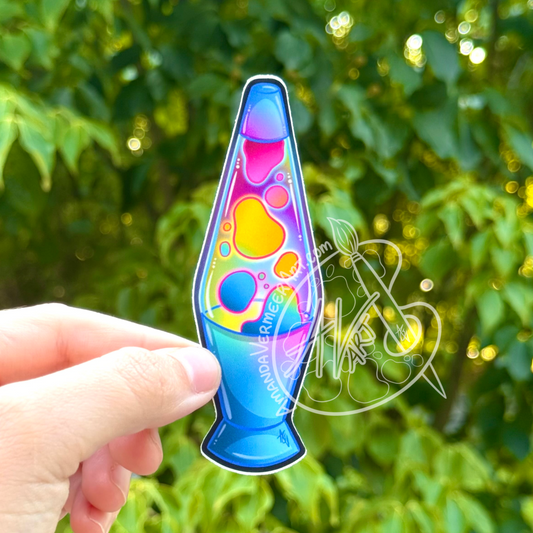 Retro Lava Lamp Sticker, 4.25"x1.25"