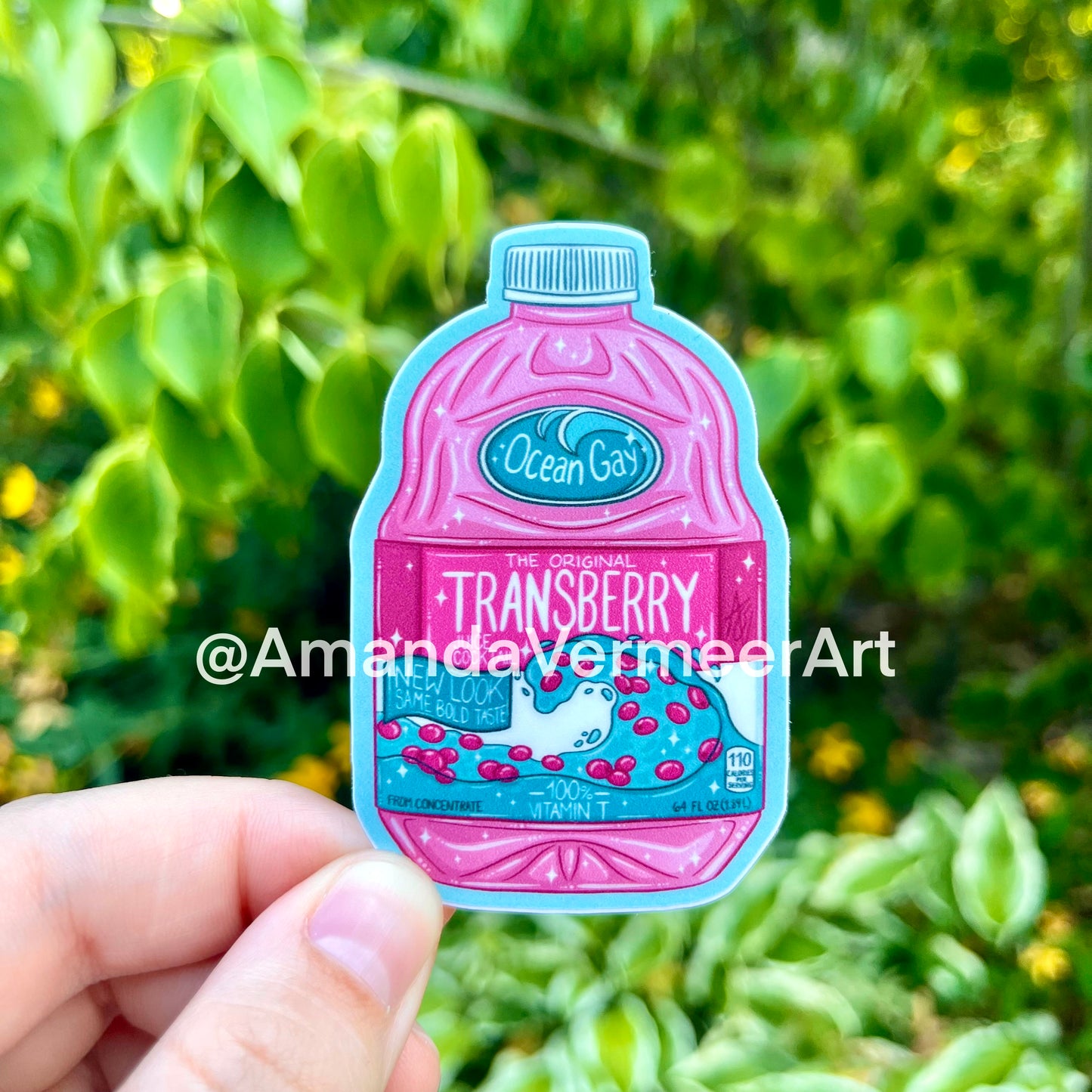 OceanGay Transberry Juice Sticker, 3”x2"