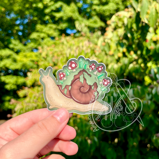 Enchanted Forest Snail Sticker, 3”x3”