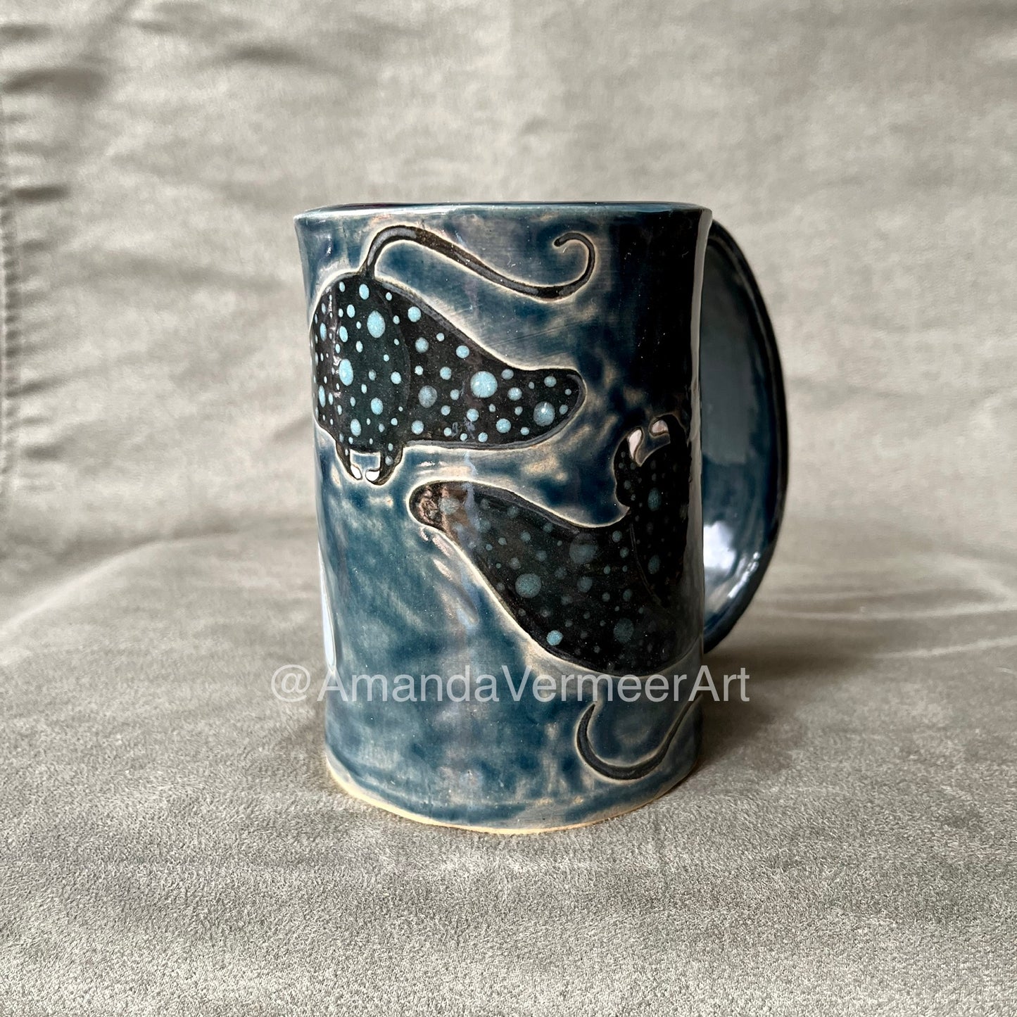 Dark Blue Manta Ray Mug