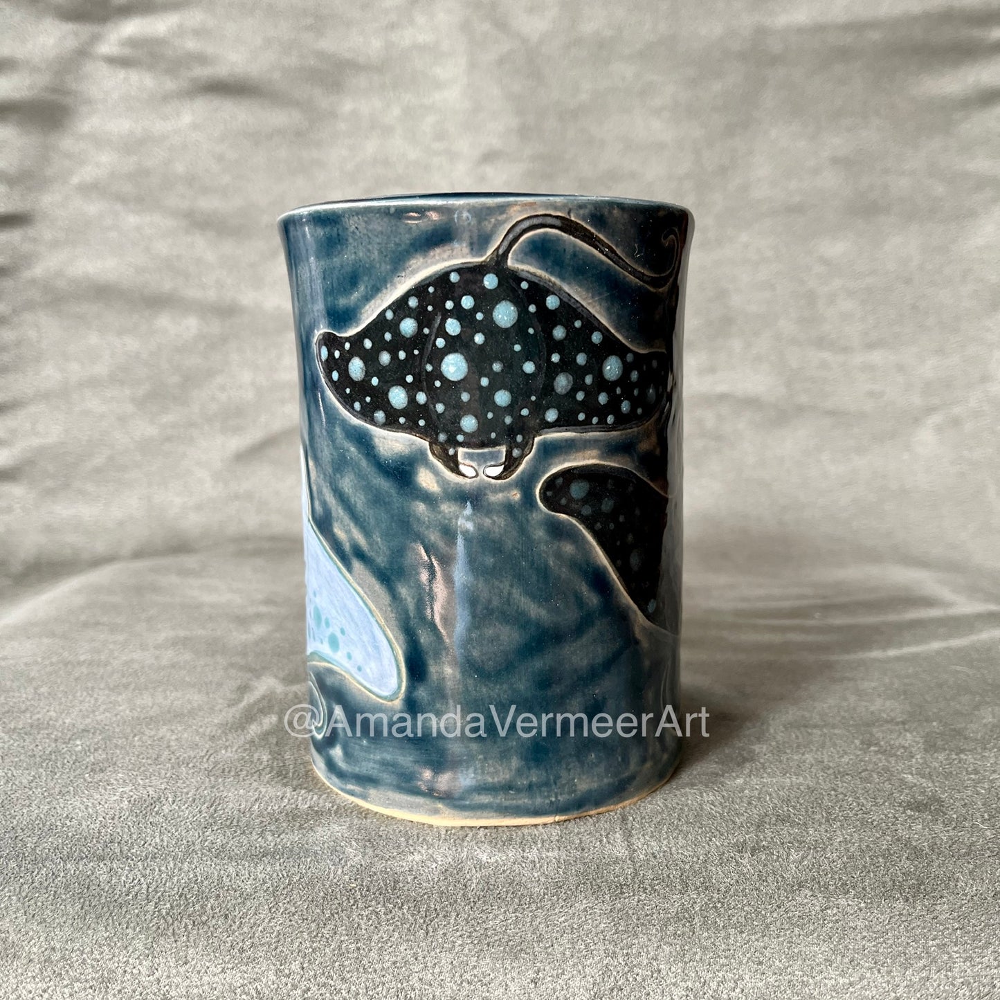 Dark Blue Manta Ray Mug