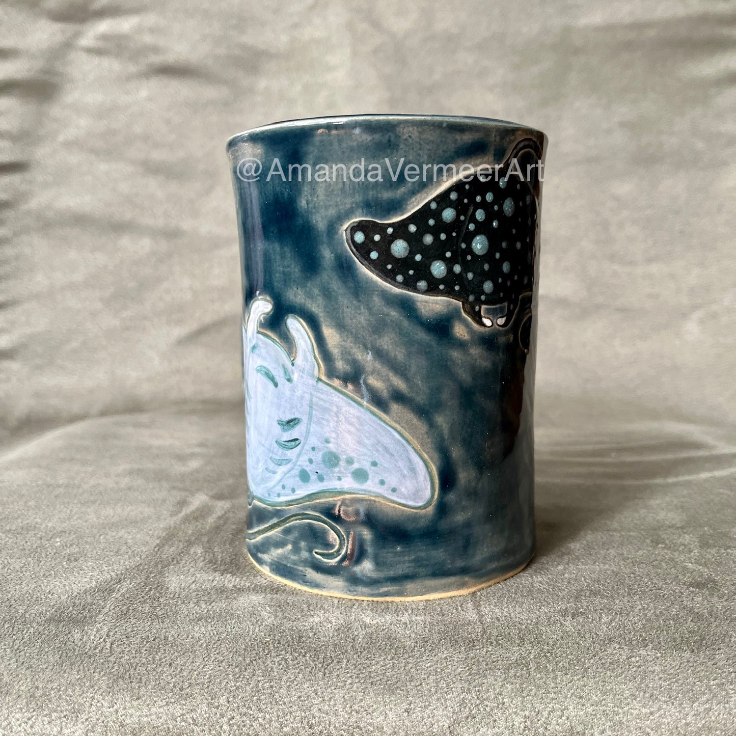 Dark Blue Manta Ray Mug