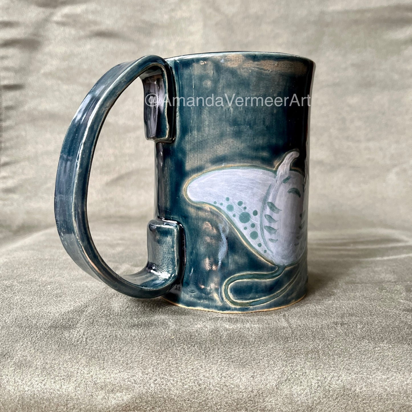 Dark Blue Manta Ray Mug