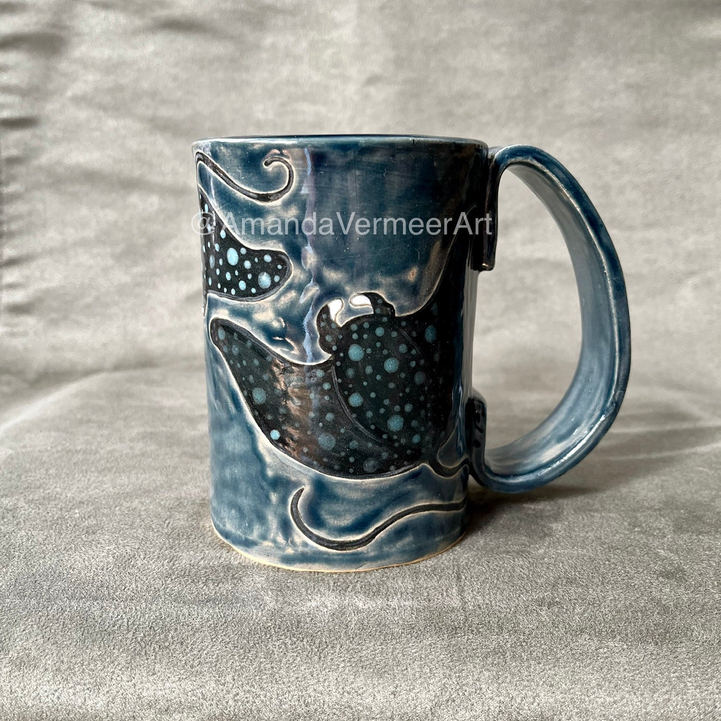 Dark Blue Manta Ray Mug