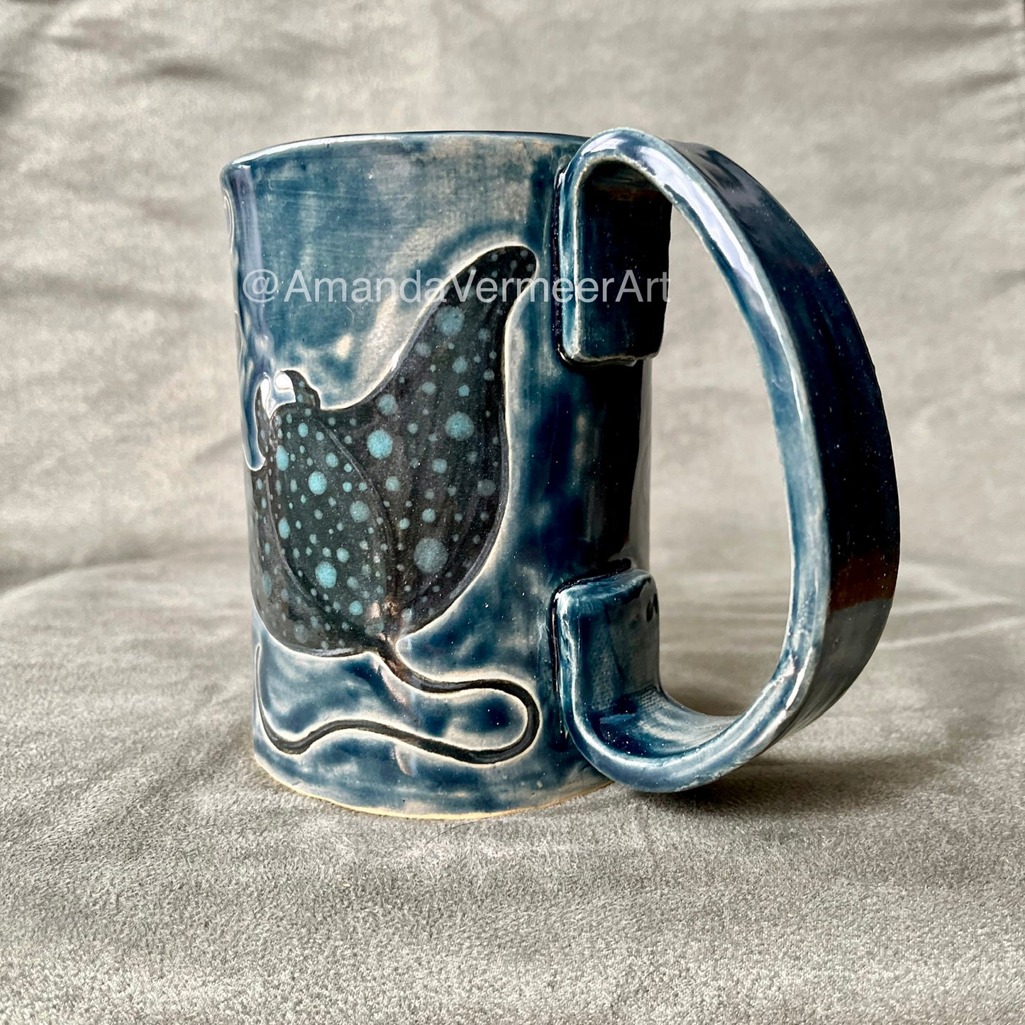 Dark Blue Manta Ray Mug