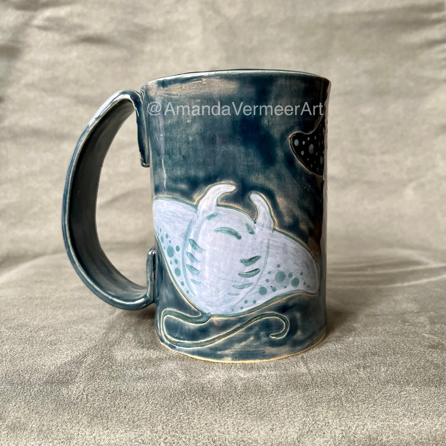 Dark Blue Manta Ray Mug