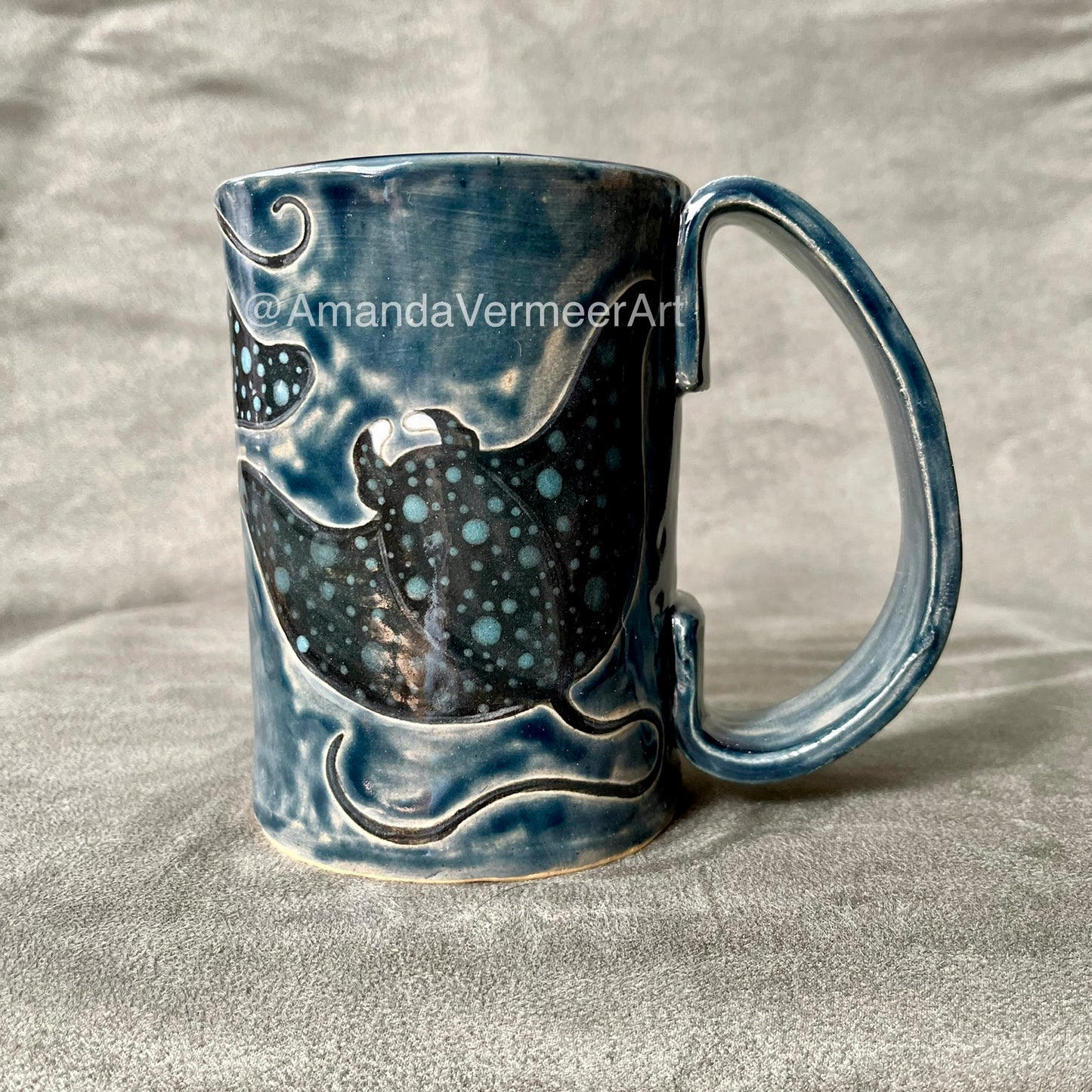 Dark Blue Manta Ray Mug