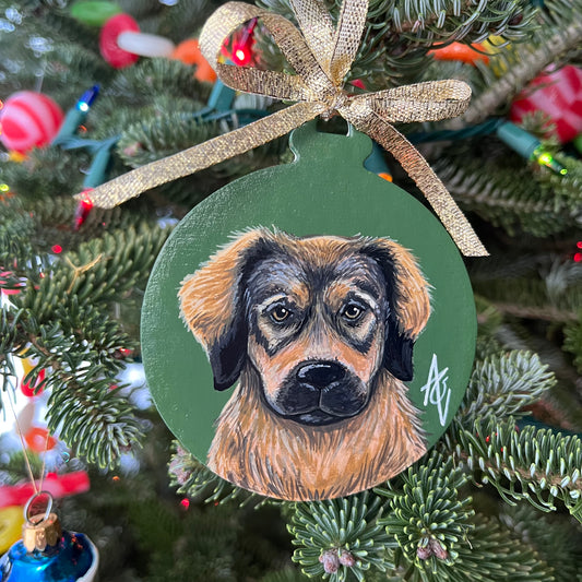 Pet Portrait Ornament Commission