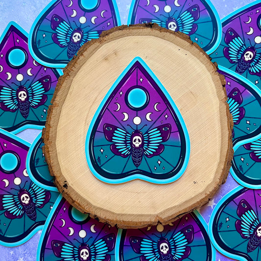 Death Moth Planchette Sticker, 3”x 2.5”