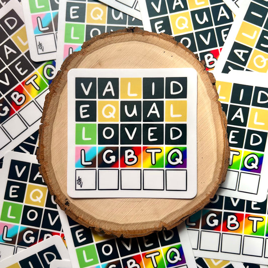 LGBTQ Word Sticker, 3”x3”