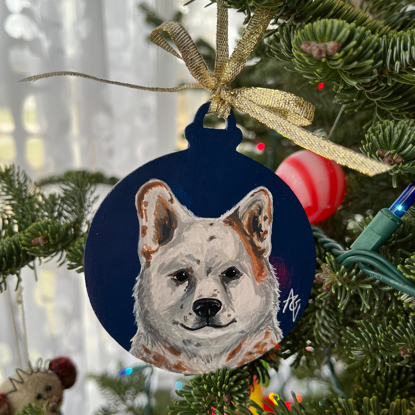 Pet Portrait Ornament Commission