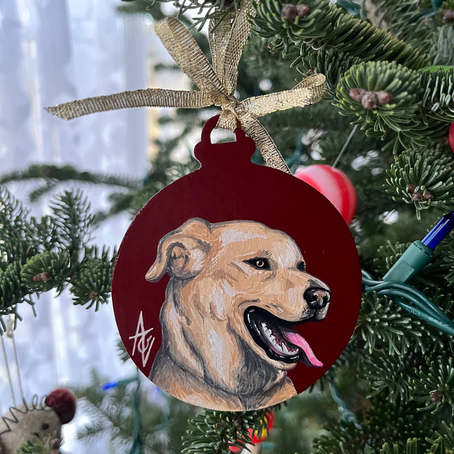 Pet Portrait Ornament Commission