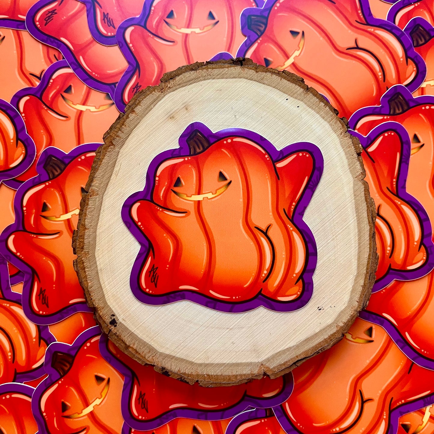 Jack O’ Lantern Butt Sticker, 3”x 3”