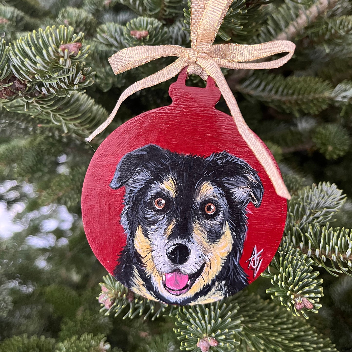 Pet Portrait Ornament Commission