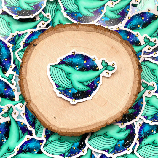 Space Whale Sticker, 2”x3”