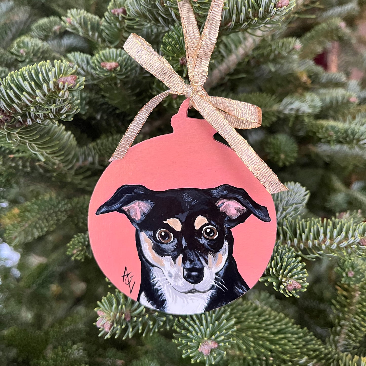 Pet Portrait Ornament Commission